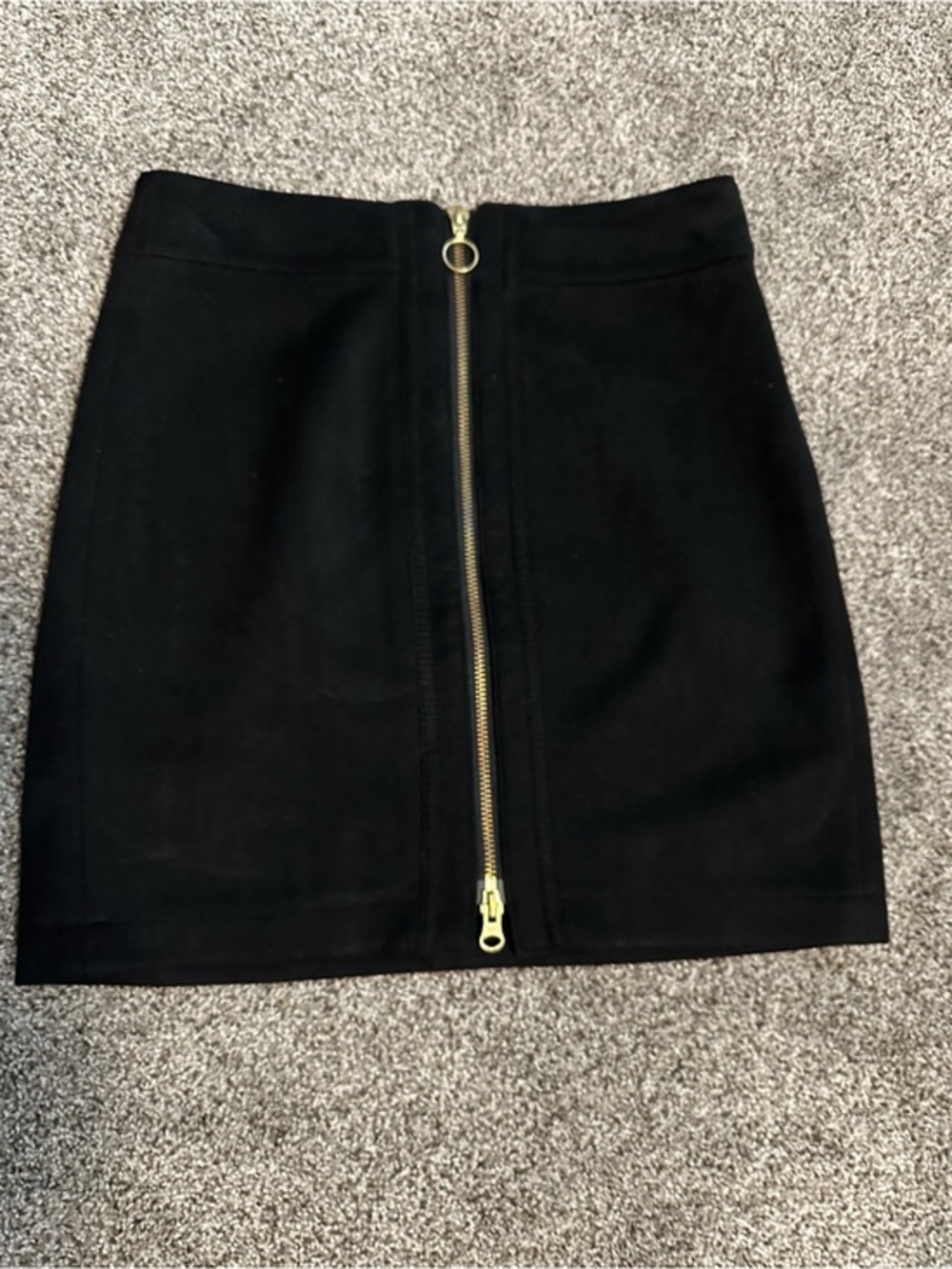 Esmara by Heidi Klum Black Exposed Zip Front Mini Skirt Size 8 Y2K Whimsigoth